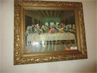 Gold antique framed Last Supper Print