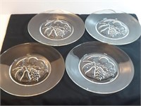 4pc Federal Glass Pioneer Fruit Pattern Salad