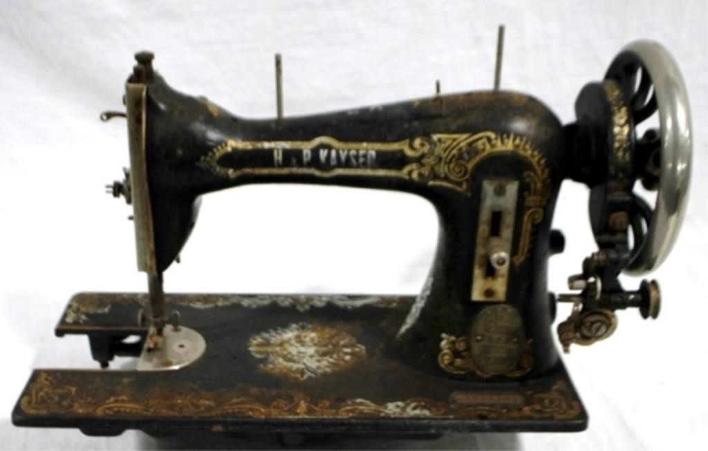 H.P. Kayser Antique Sewing Machine - 17 x 12 x 7