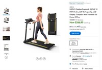 W9214  UREVO Folding Treadmill, 220 lbs Capacity