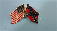American And Confederate Flags Pin