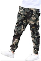 CAMO CARGO PANTS W/ELASTIC WAIST AND ANKLES TAG