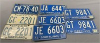 Lot of Vintage Maryland License Plates