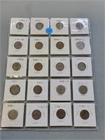 Roll of Jefferson nickels, 1944p-1955d. Buyer must