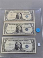 1957, 1957a, 1957b Washington $1 Silver Certificat