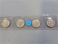 4-1968 Kennedy halves. Buyer must confirm all curr