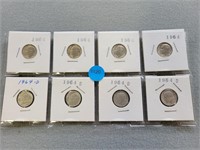 8-Roosevelt dimes, 4 are 1964 & 4 are 1964d. Buyer