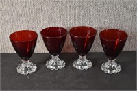 4 Anchor Hocking Ruby Cocktail Glasses