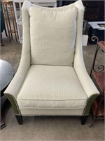 Upholstered Wingback Armchair w/ Nailhead Trim