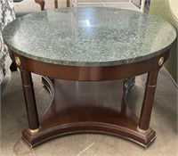 Stone Top Coffee Table w/ Metal Accents