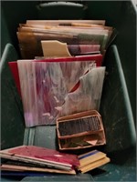 Tote of Large Pieces of Colored Glass for Stained