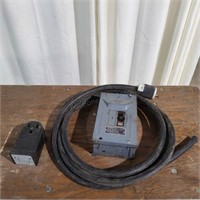 E3 320v outlet, 230v cord, breaket box