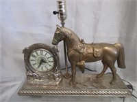 Vintage Metal Horse TV/Mantle Clock