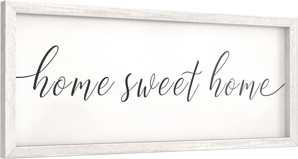 Farmhouse Wall Decor Home Sweet Home Sign 11"x26"