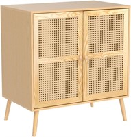 ZYBT Sideboard Buffet Cabinet w/ Rattan Door