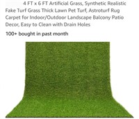 4' x 6' Artificial Grass w/ Drain Holes,