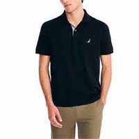 Nautica Men's MD Short Sleeve Polo Shirt, Black