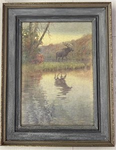Charles Copeland Moose Watercolor