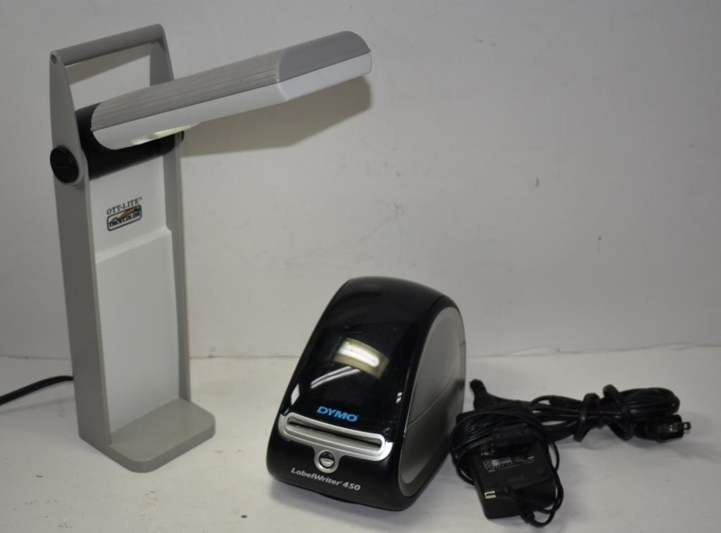 Dymo Printer and Ott-Lite Pop Up Light