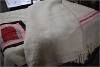 Three Vintage Wool Blankets. Some Staining