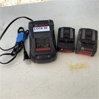 2- BOSCH BATTERIES AND CHARGER