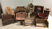 Vintage Wood Lot Shelves Wagons