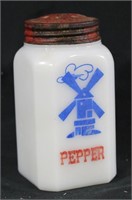 Milk Glass Pepper Shaker