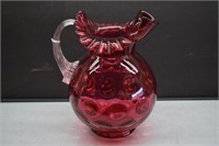 Fenton Cranberry Thumbprint Pitcher