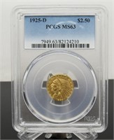1925 - D $2.50 Gold Indian Head