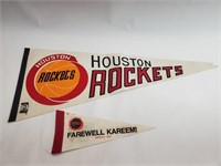 2 Vintage Pennants Farewell Kareem & Houston Rocke