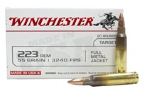 (20rds) Winchester .223 rem FMJ Ammo