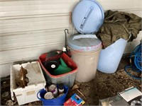 Trash Cans, Water Cans, Side By Side Tarp & Misc