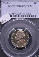 1982 S PCGS PF69DC JEFFERSON NICKEL