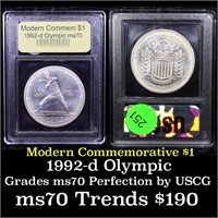 1992-d Olympics Modern Commem Dollar $1 Graded ms7