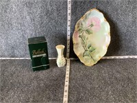 Floral Plate and Belleek Vase
