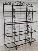 Iron baker's rack with glass shelf inserts