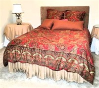 Queen Size Headboard, Frame, Bedding