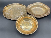 3 Silver Plated Gorham Trays/Bowls