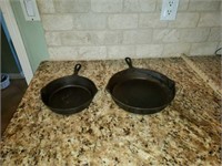Cast iron skillets 10" and 5"
