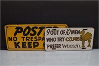 Metal No Trespassing Sign, Novelty License Plate