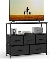 39" Open Storage Shelf TV Stand with drawers