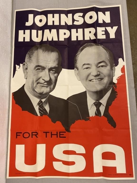 1964 Johnson Humphrey For The USA Political Poster