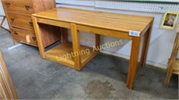 LIGHT STAINED OAK FLITCH TOP TABLE OR DESK