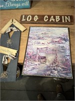 Bar-L-Ranch Picture,  Log cabin sign &