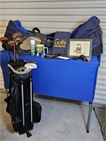 Golf Bags, Golf Clubs + Golf Accessories 
(Table