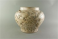 Yuan/Ming Period Large Dragon Porcelain Jar