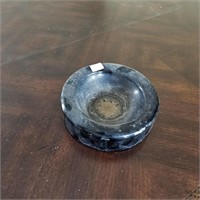 Heavy Solid Cobalt Blue Glass Ashtray
