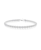 ( New ) 925 Sterling Silver Rope Chain Bracelet