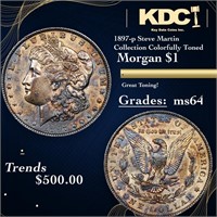 1897-p Morgan Dollar Steve Martin Collection Rainb