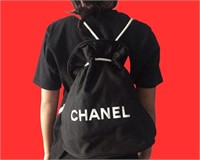 CHANEL Black Canvas Shoulder Bag